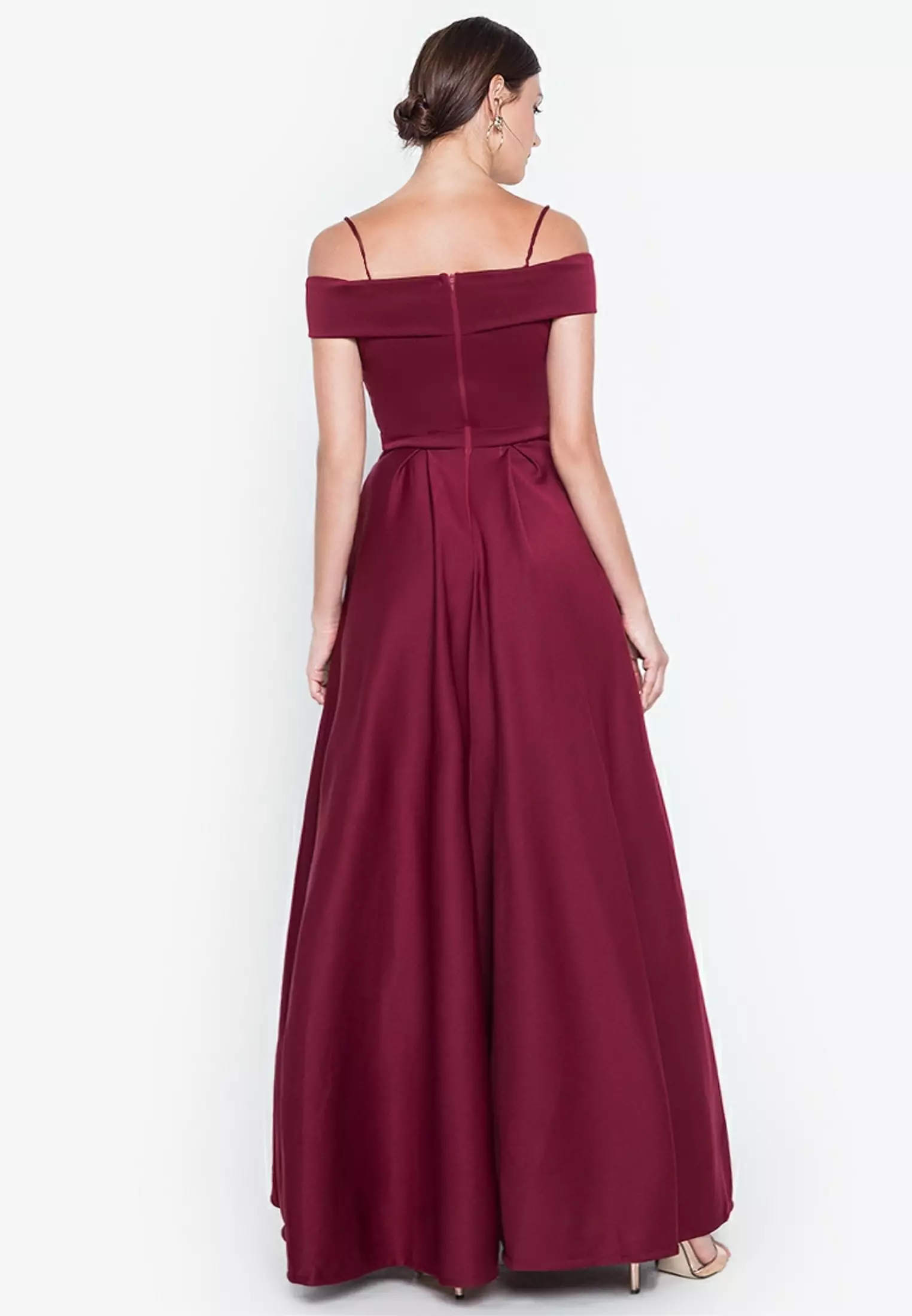 Empress Off-the-Shoulder High-Slit Gown