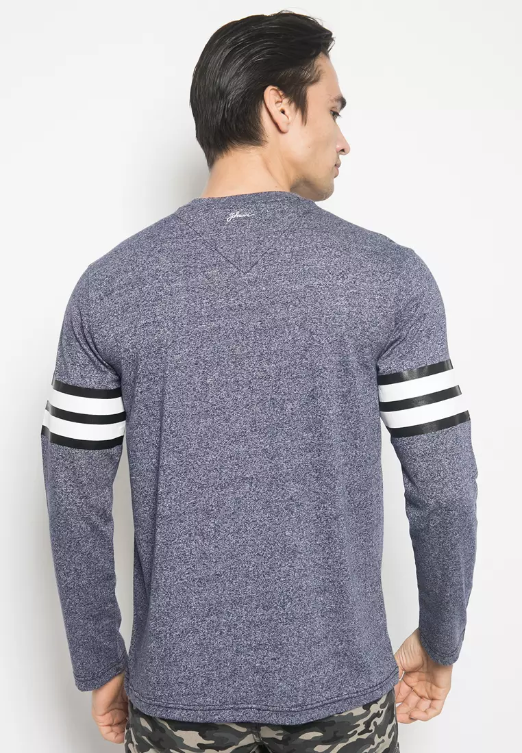Johnwin - Kaos Casual - Kaos Lengan Panjang - Biru - ATS.628.M372.01.C L/S