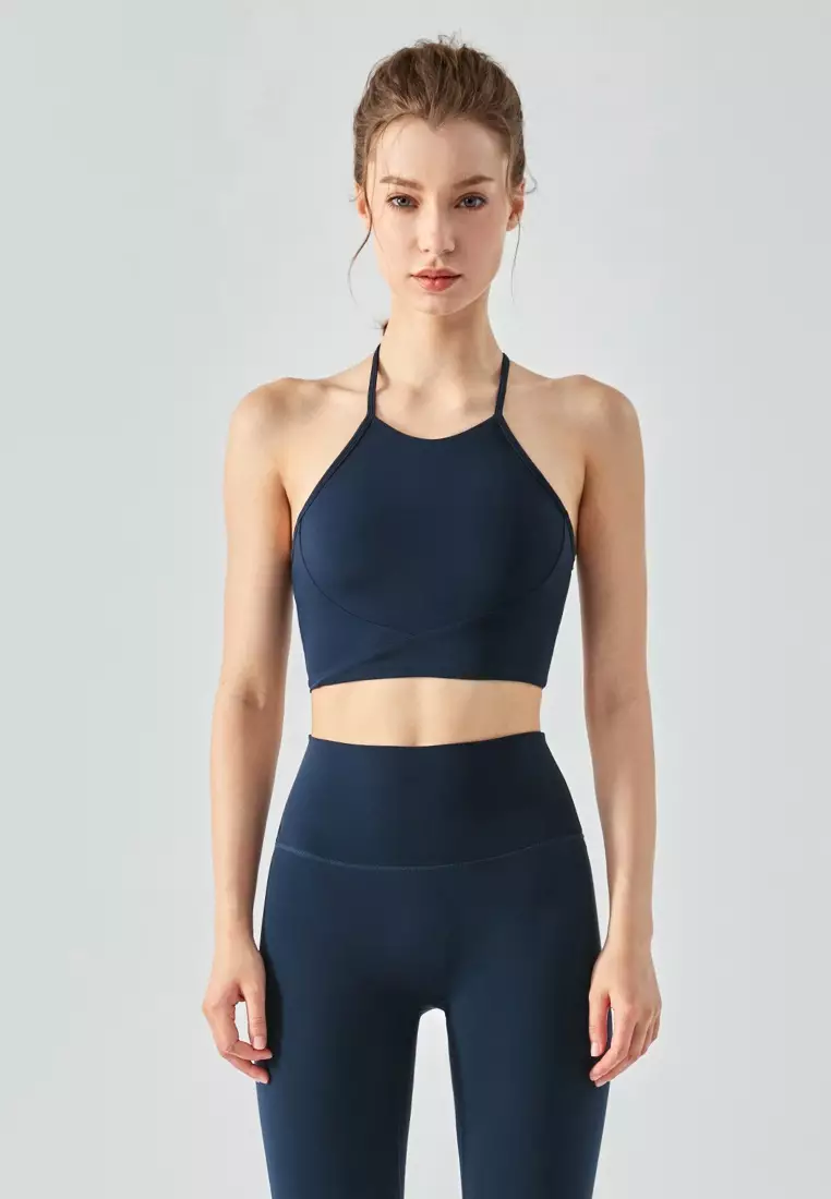 Balance Collection Blue Sports Bra Size M - 68% off