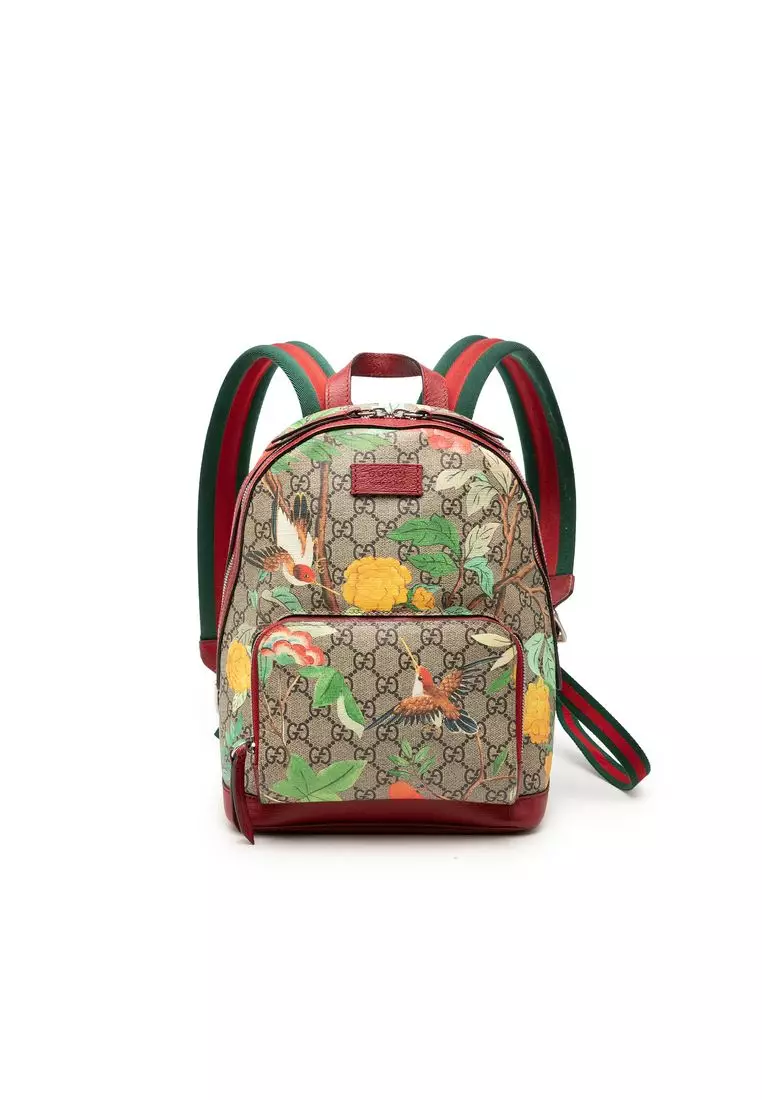 Pre-Loved Gucci Small Gg Supreme Web Tian Backpack