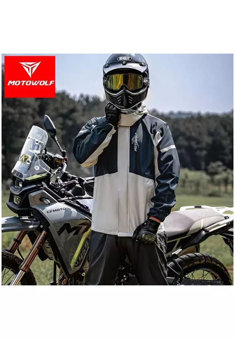 Motowolf MDL0405 Raincoat Jacket And Pants With Bag- Gray