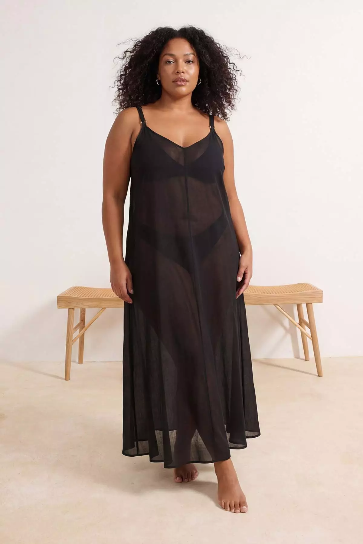 Buy Trendyol Beachwear Black Maxi Length Voile Woven Plus Size Beach Dress  Tbbss26Ah00106 Online | ZALORA Malaysia