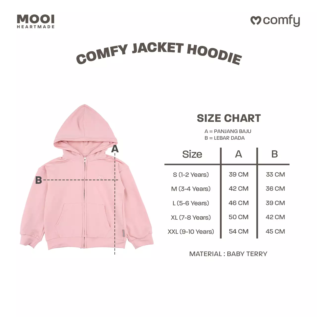 Mooi Atasan Hoodie Panjang Anak Comfy Jacket Hoodie - Red Clay