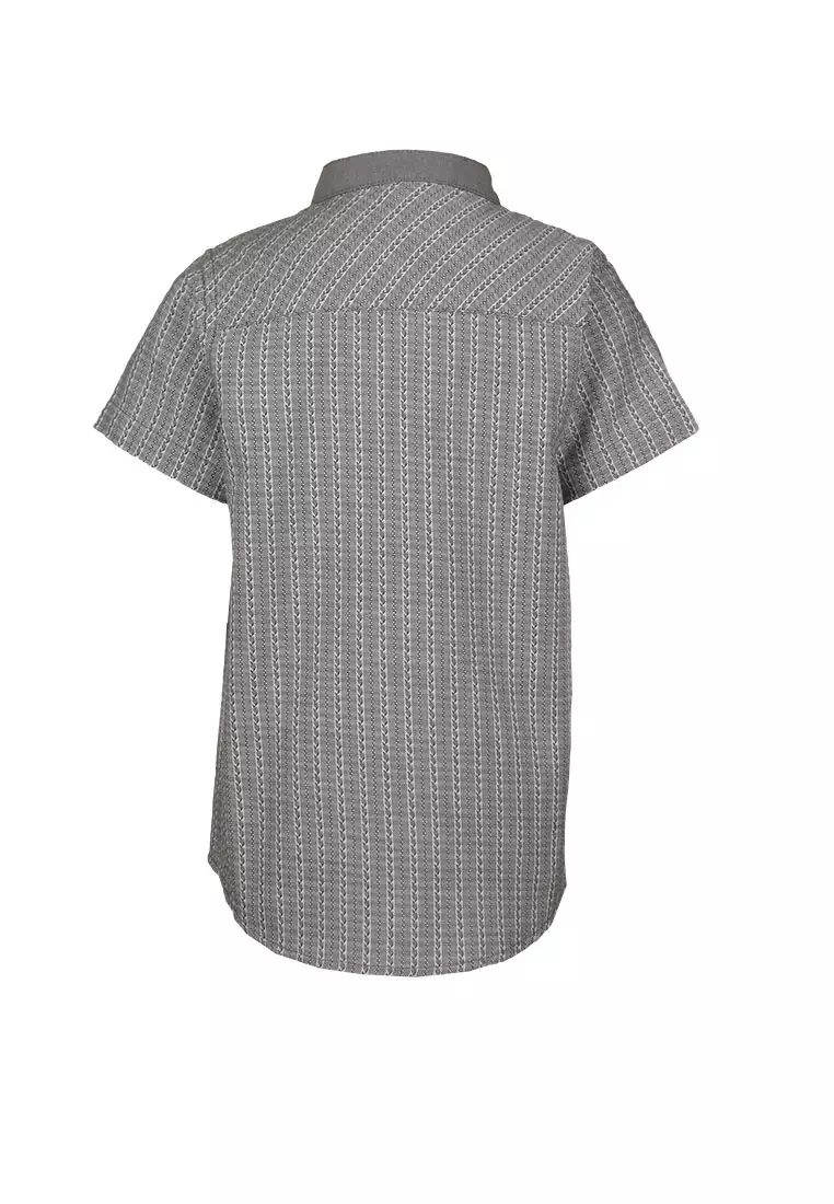 Qna Boy Bamantara Kemeja Anak Khaki Motif Salur