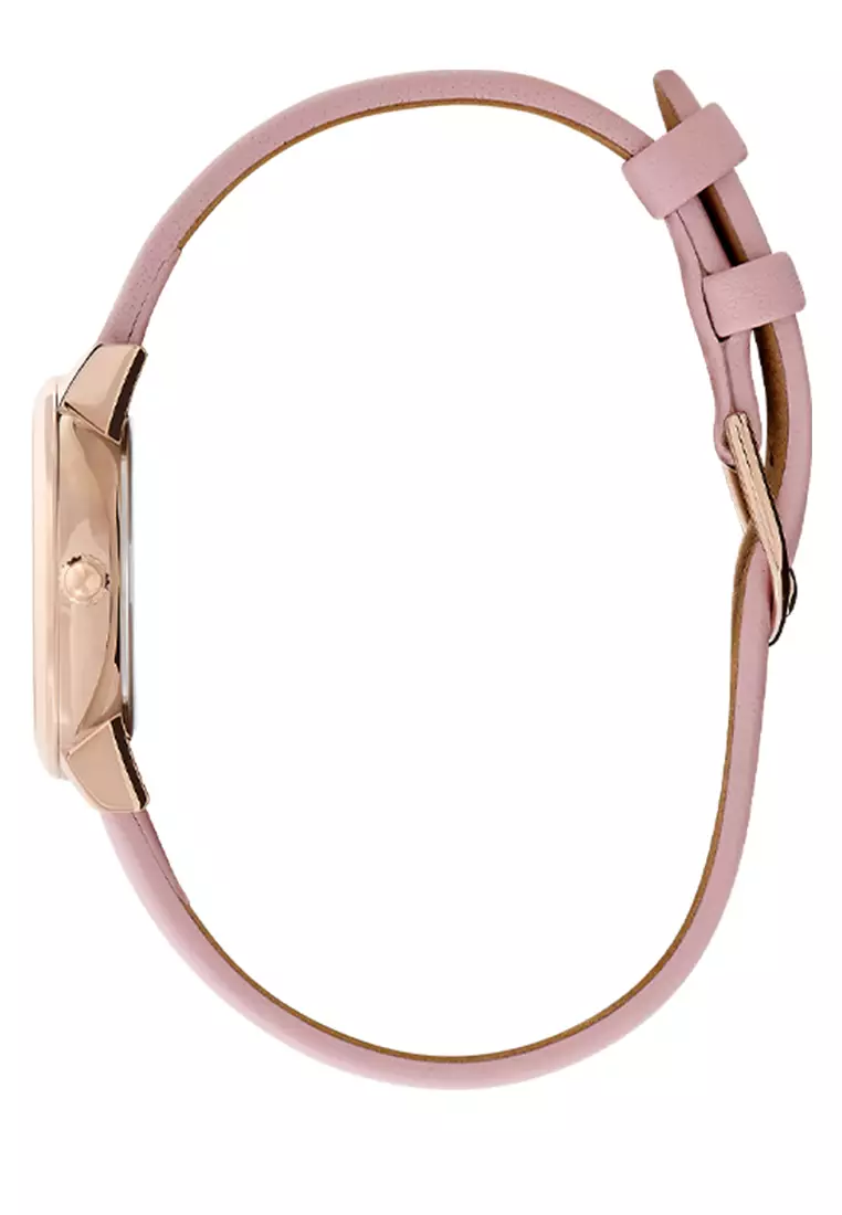 Olivia Burton 28mm Butterfly Ultra Slim Blush & Mellow Rose Leather Strap Watch - 24000126