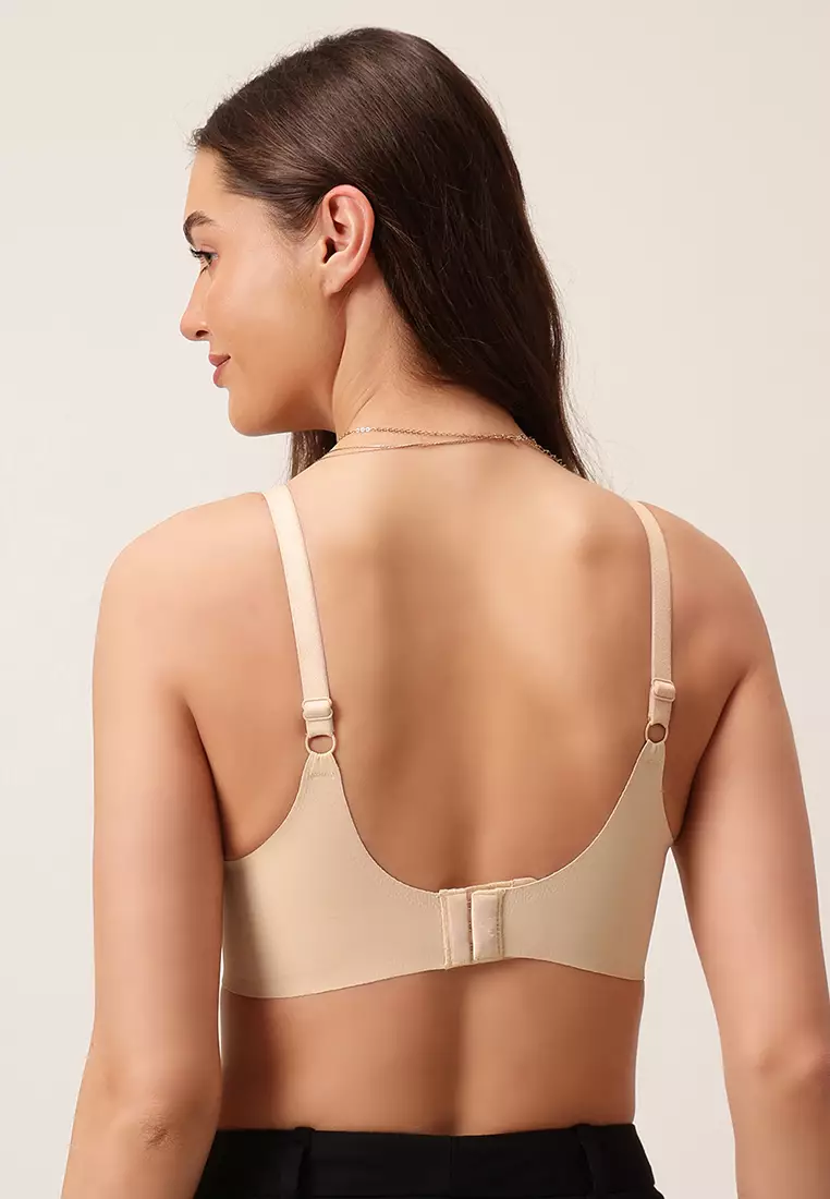Clovia Non-Padded Non-Wired Full Coverage Seamless Bra in Nude Colour