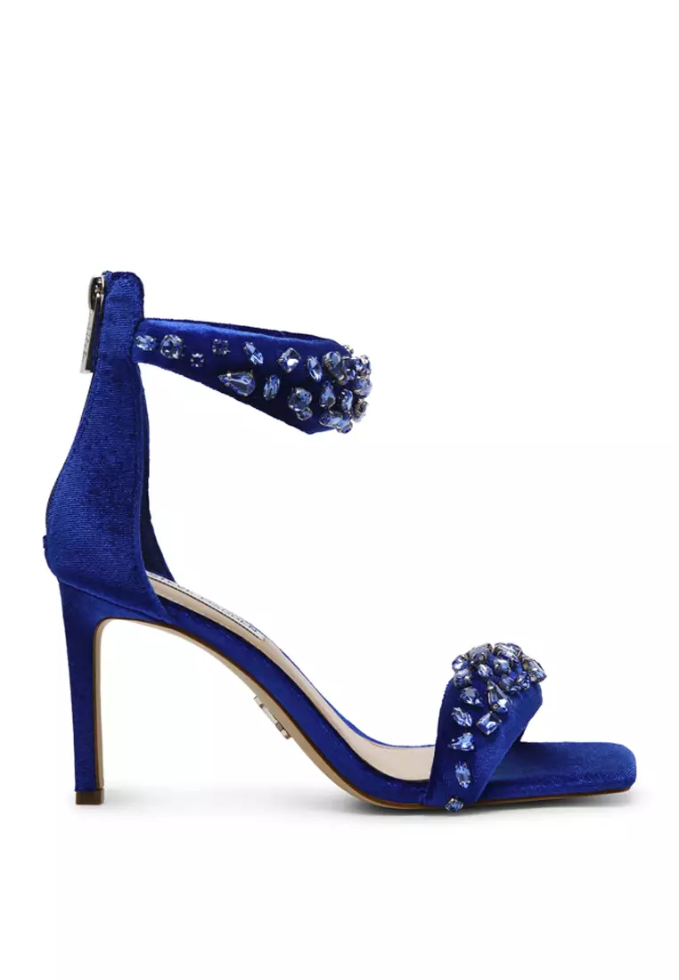 Dark blue velvet heels clearance