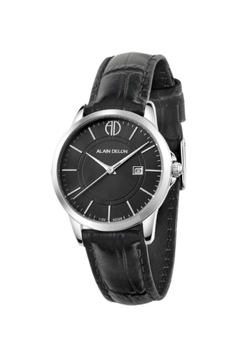 Buy Alain Delon Alain Delon Women Ad328 2339 Black Leather Watch Online Zalora Malaysia