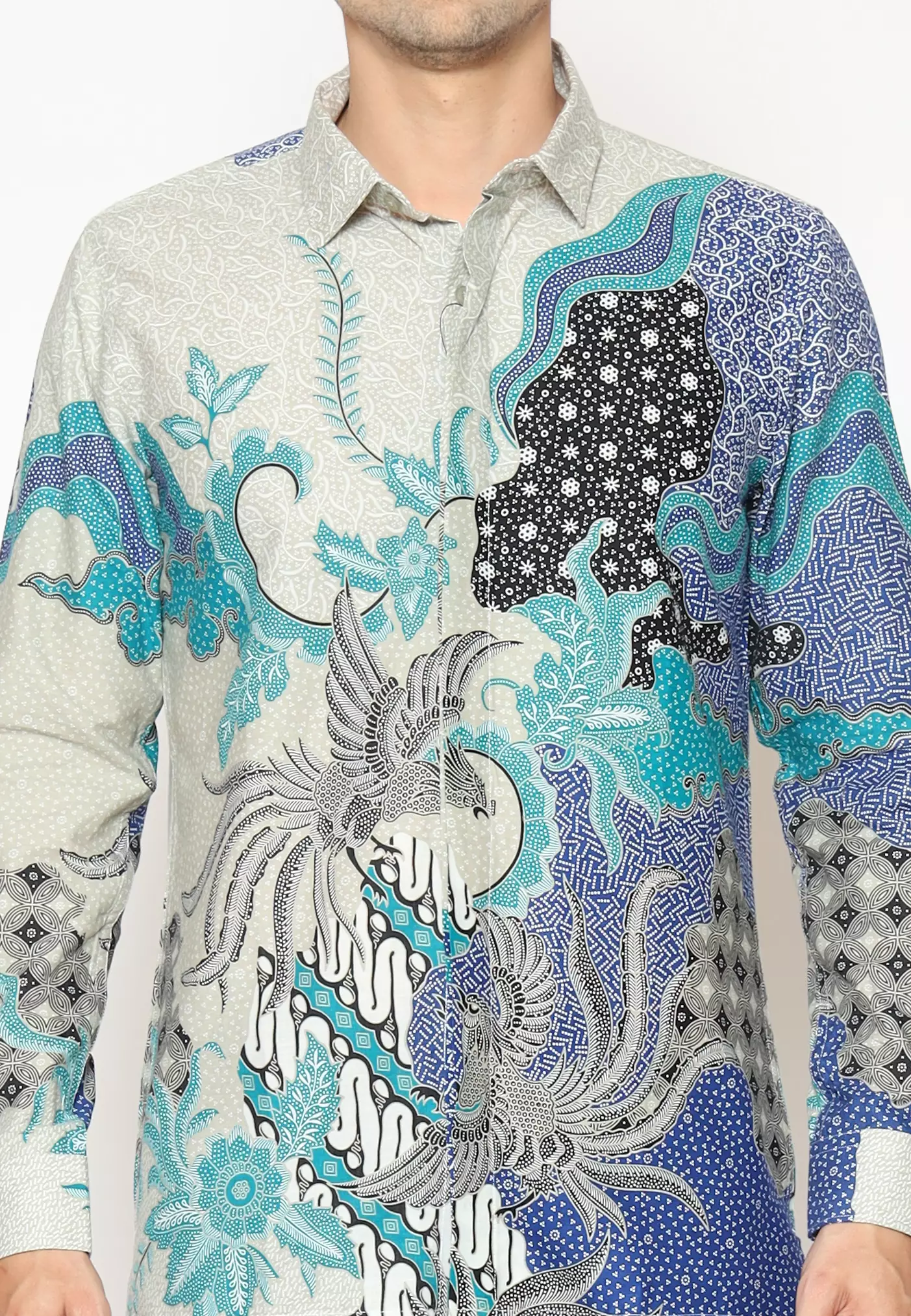 MAGINOT GISTARA GREEN Batik Slim Fit Lengan Panjang