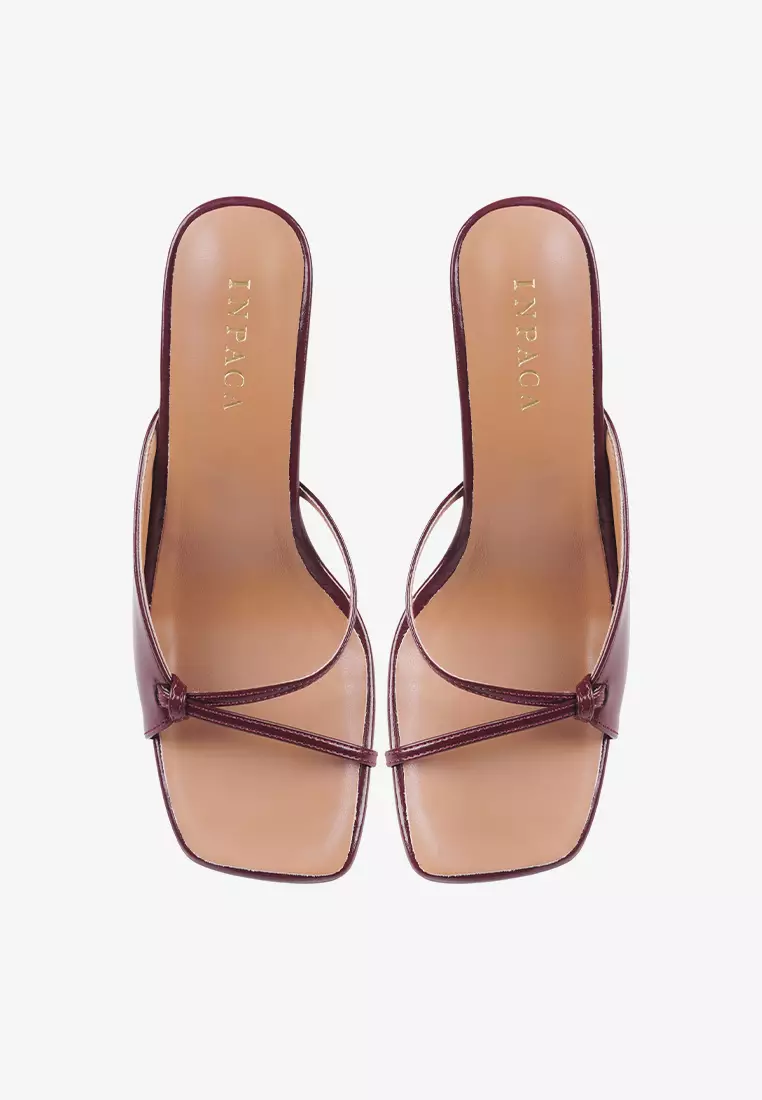 Eleanor Block Heel Sandals Square Toe Slim Minimalist Strap