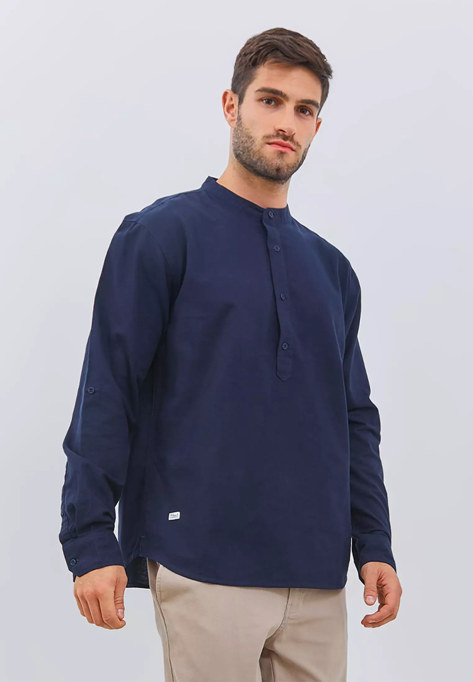 [NEW] Osella Raya Half Button Up Regular Shirt 2037410 | Kemeja Lengan Panjang Pria