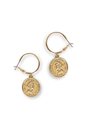 Club Inãna gold Gold Coin Pendant Earrings DA59FACBF85929GS_1