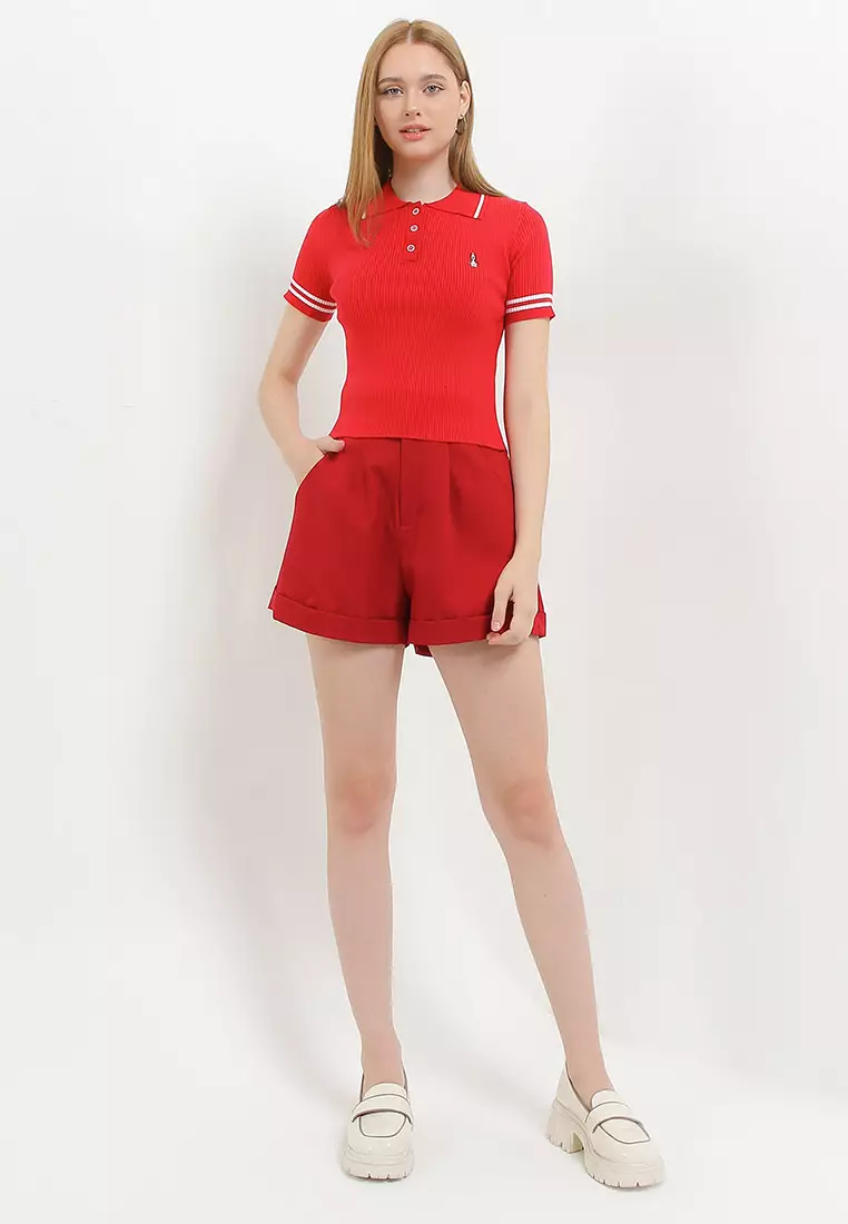 Felicia Polo Crop Knit Polo