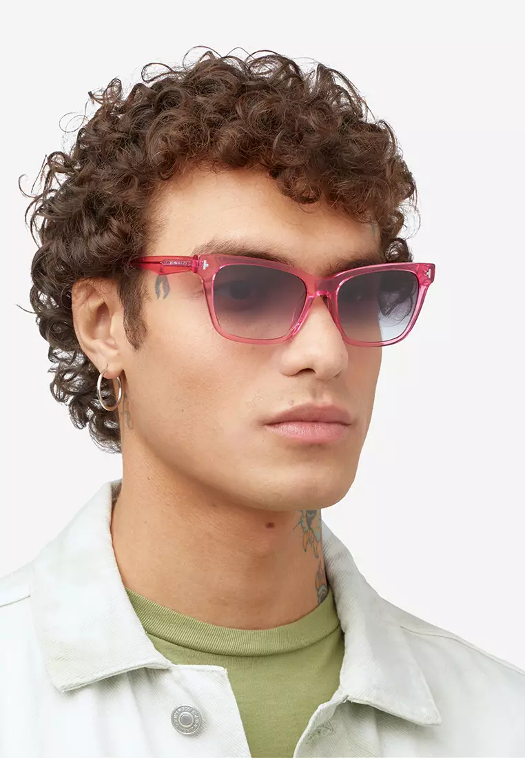 HAWKERS Pink Gradient Iron MAZE Sunglasses for Men and Women, Unisex. UV400 Protection. Official Product designed in Spain