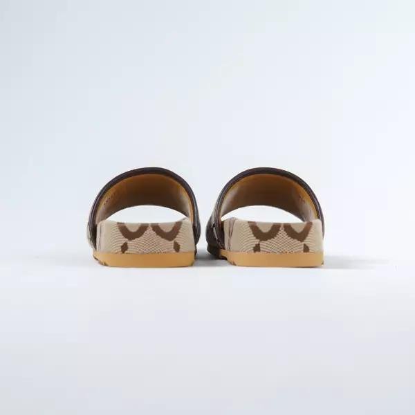 Sandal GUCCI GG MAXI JUMBO MONOGRAM BEIGE SLIDE 100% ORIGINAL