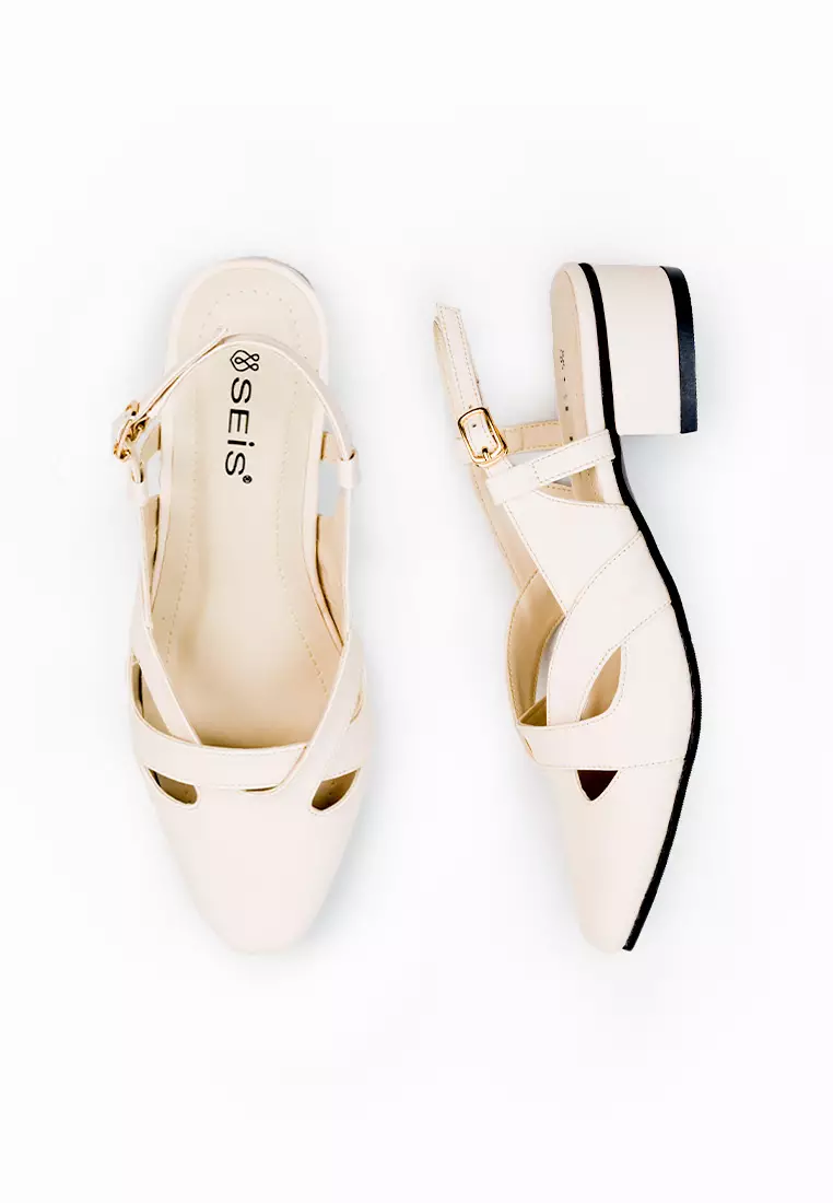 SEIS Glory Mules Heels Wanita | Slingback Hak 3 cm