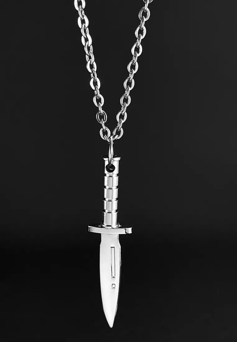 銀色匕首吊墜項鍊