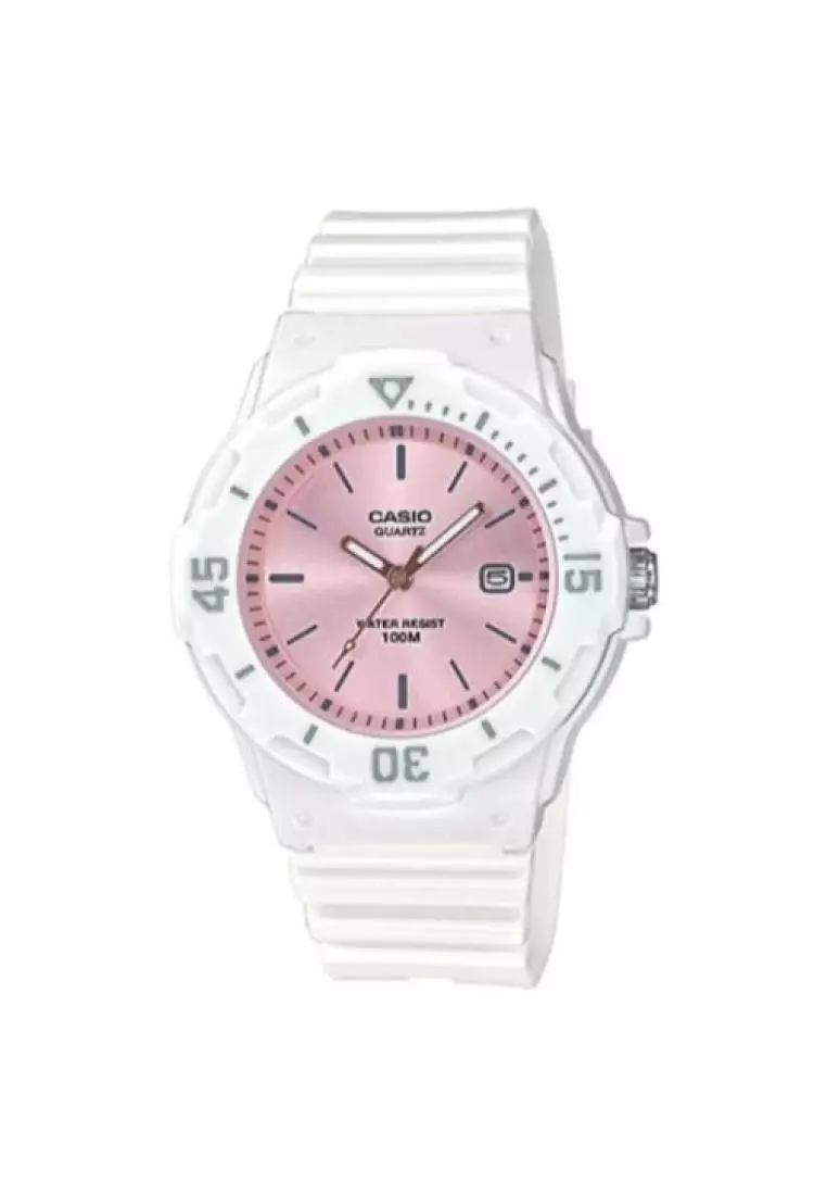 Casio Women s Analog LRW 200H 4E3V Pink Resin Band Casual Watch