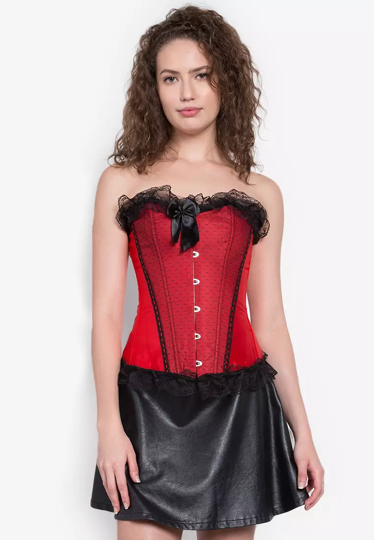 Ribbon and lace bustier