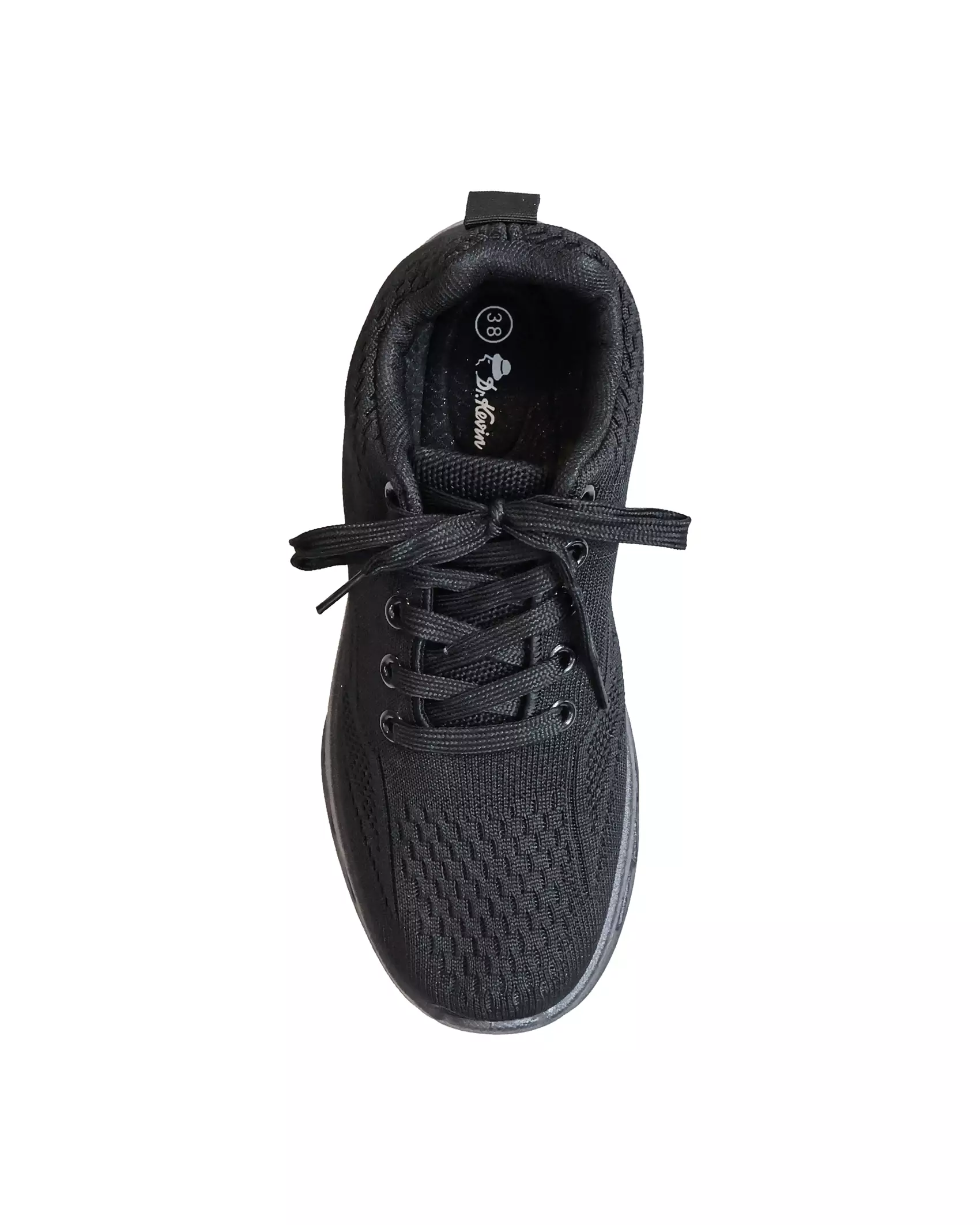 Dr. Kevin Sepatu Olahraga Sport Wanita Sneakers Rajut Tali Sepatu Sekolah Hitam 589-095