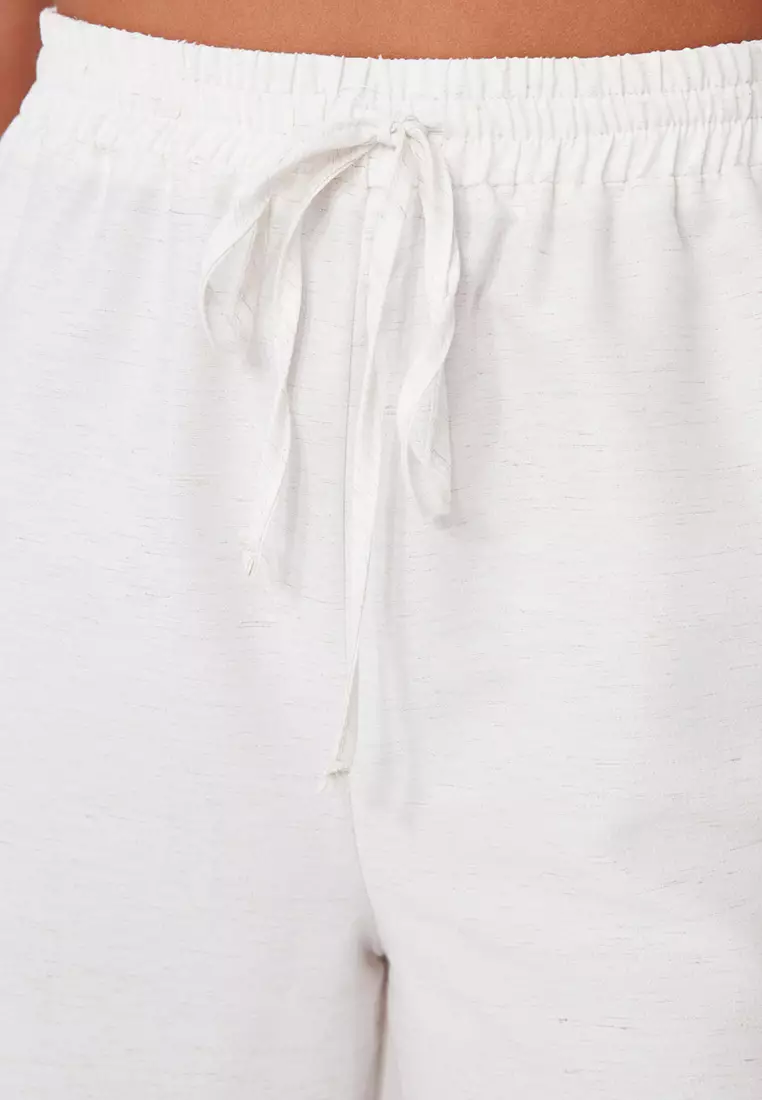 Linen Look Blouse Pants Set