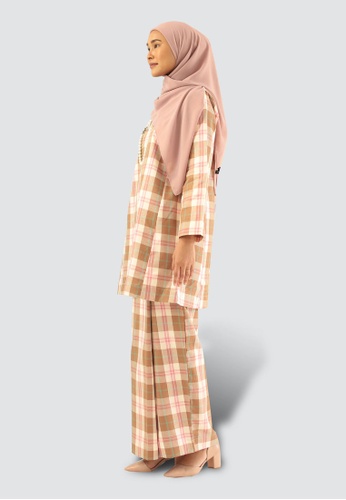 Buy MISSLILY SERI PLAID KLASIK KURONG from MISSLILY SHOP in pink and brown and Beige at Zalora