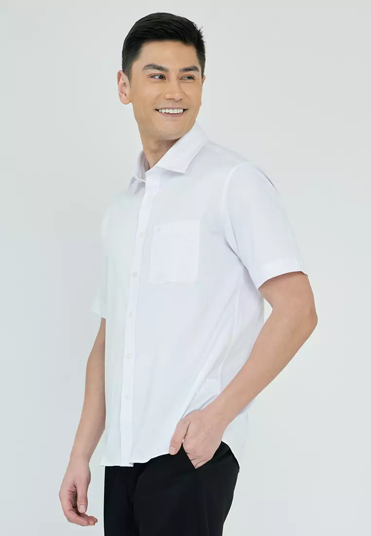 Plain H-Xtension Bamboo Short Sleeve Executive Shirt