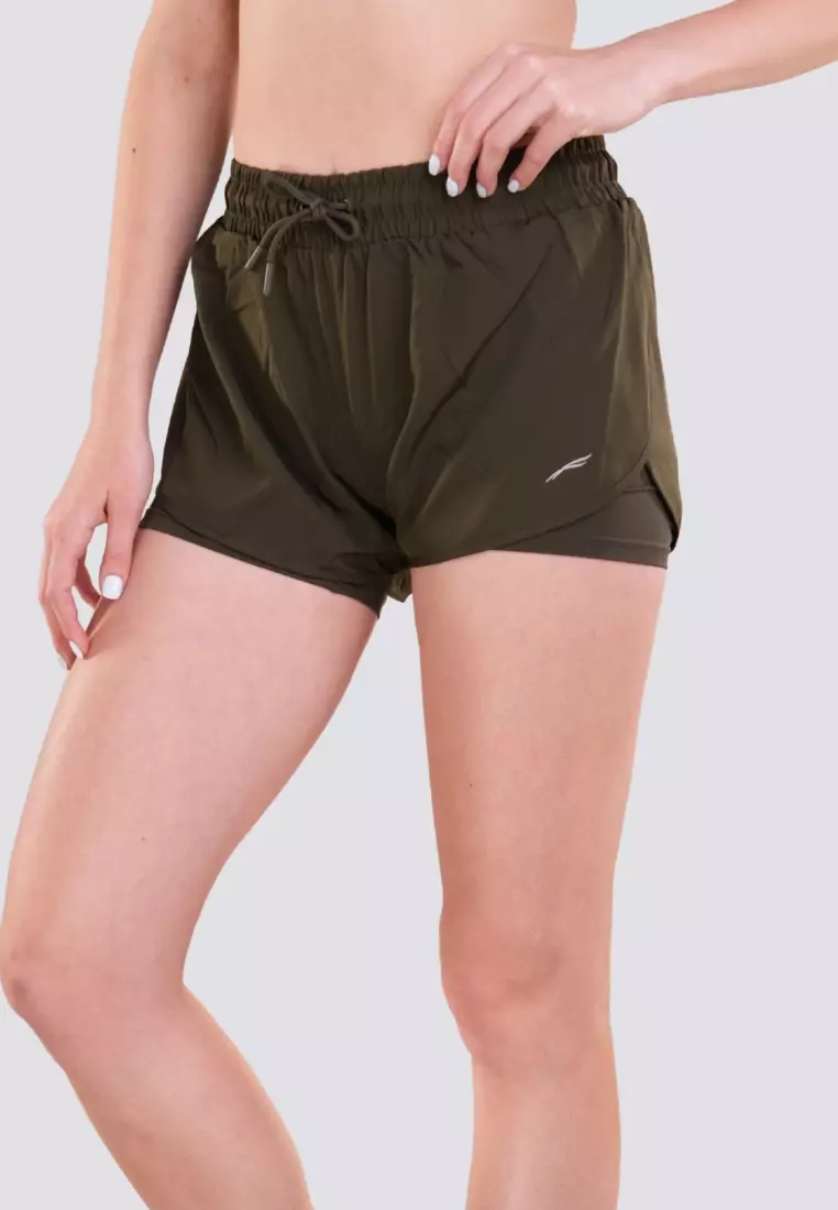 Trendy Fit Layered Shorts with Key Pockets Activewear for Women