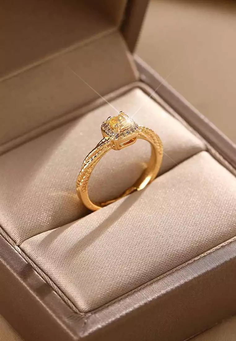Cincin Wanita Titanium Original R004 Perhiasan Korea Fashion Free Size Rings Cewek Anti Luntur