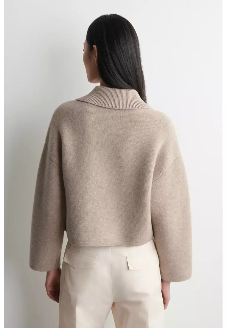 CROPPED KNITTED MERINO WOOL JACKET