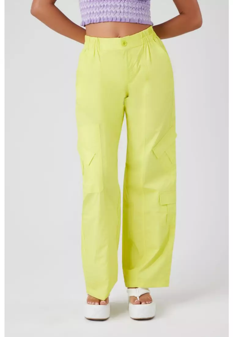 Yellow cargo pants forever 21 hot sale