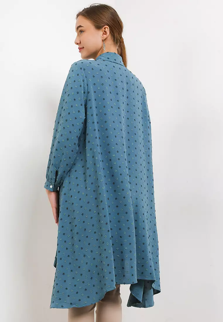 Dotted Hi Lo Shirt Dress