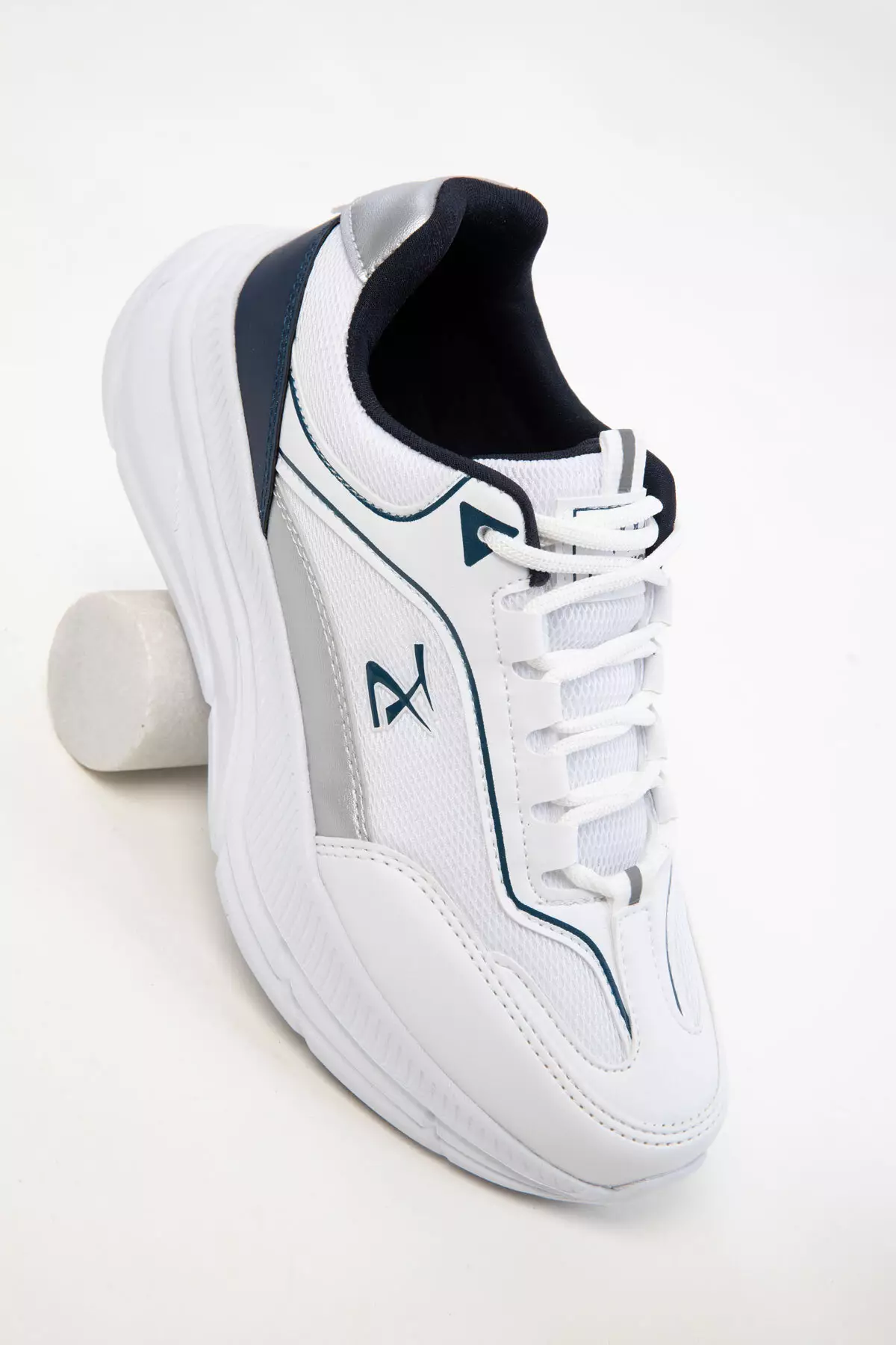 White-Navy Blue Women's Sneaker 20414