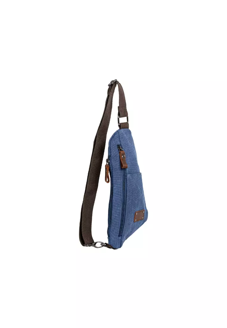 Canvas Crossbody Side Zipper Sling Chest Bag BAD 40805