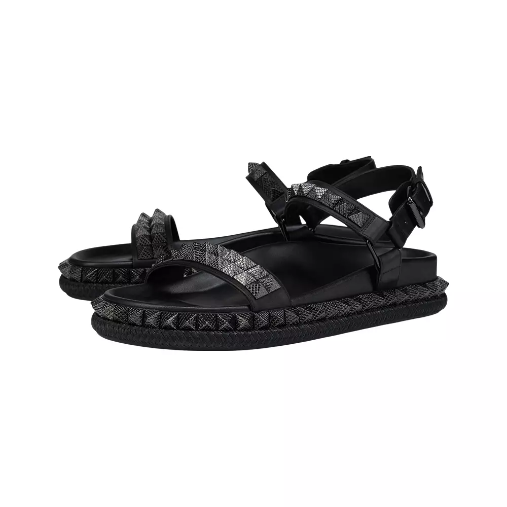 [4.4PRIL KEJUTAN HARGA] Pyrabizz Waxed Calf Leather Sandals Black