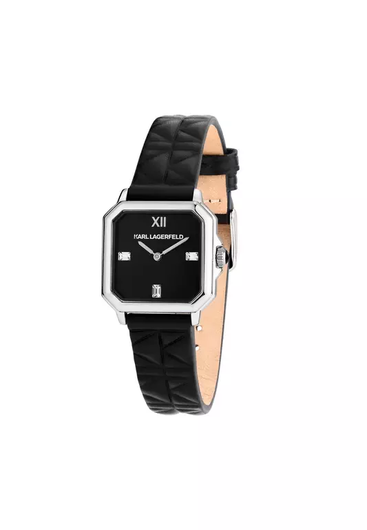 【2 Years Warranty】KARL LAGERFELD 33mm Women's Black Square Quartz Watch R0551102502