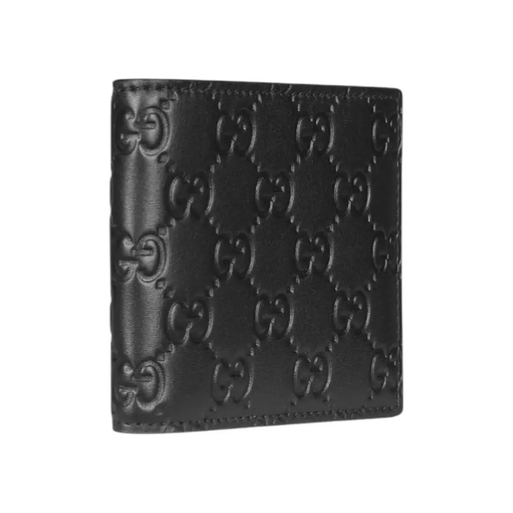 GG Emblem Bi-fold Leather Wallet Black