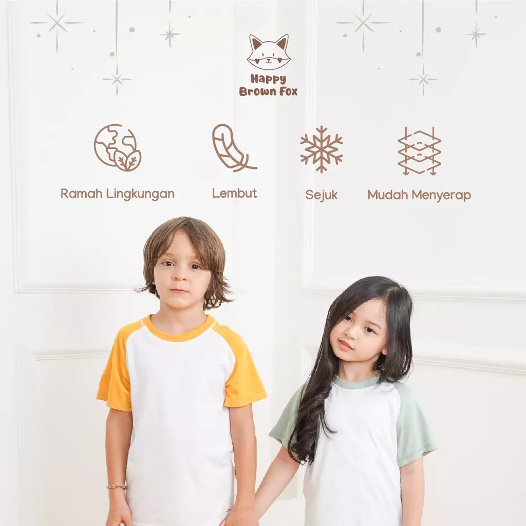 BAJU TIDUR PIYAMA ANAK SETELAN LENGAN PENDEK CELANA PENDEK- Raglan Bamboo Playset Taupe