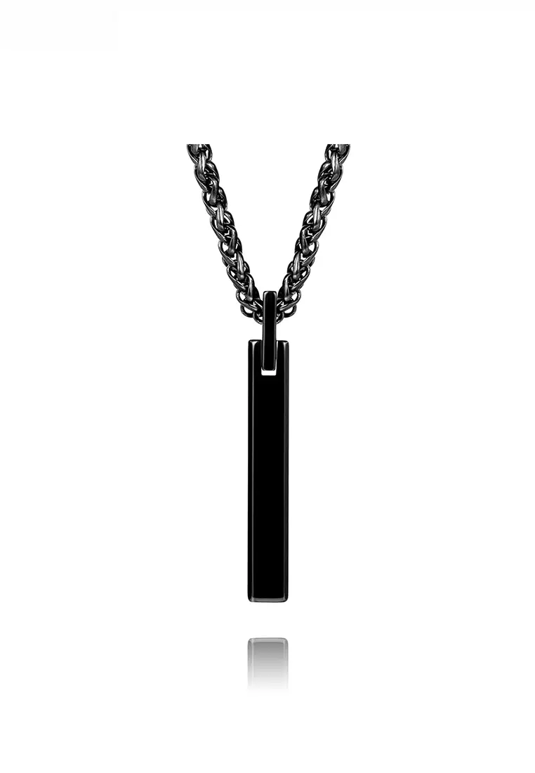 Mens black clearance tungsten necklace