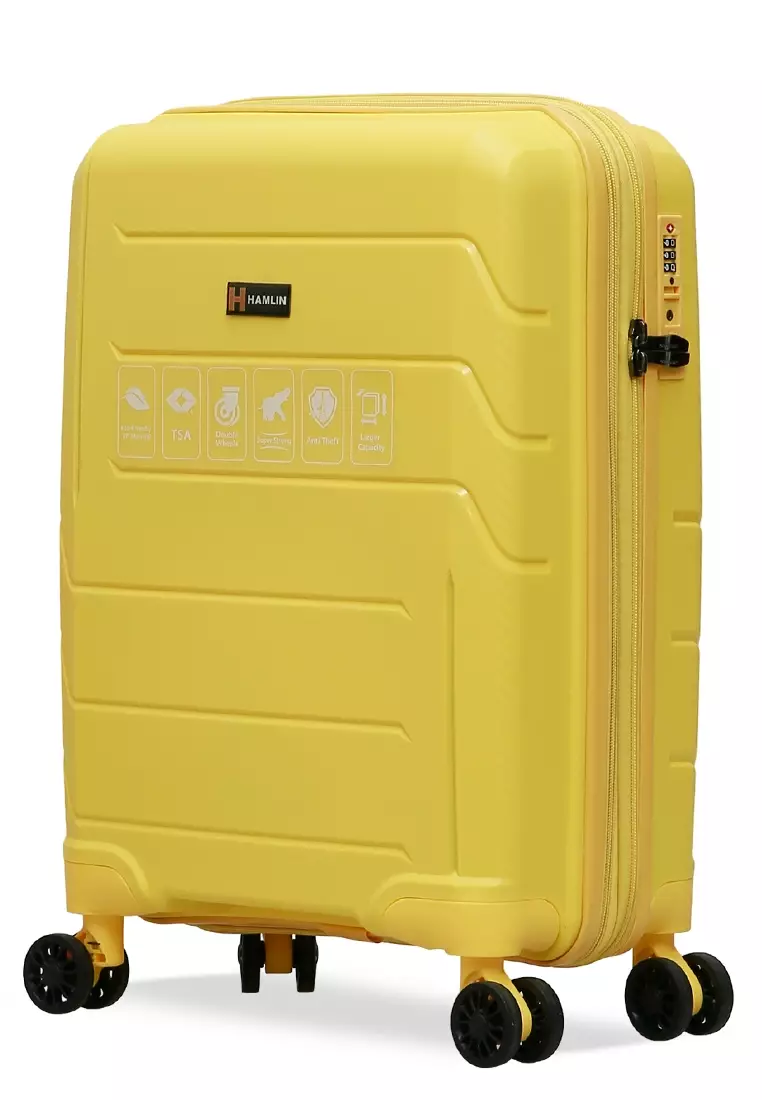 Carlton Koper Size 20inch Classic Design Suitcase Unisex TSA Lock Material Polypropylene ORIGINAL - Yellow