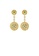 Glamorousky white Fashion Vintage Plated Gold Geometric Texture Round Earrings with Cubic Zirconia 358F6AC4190670GS_1