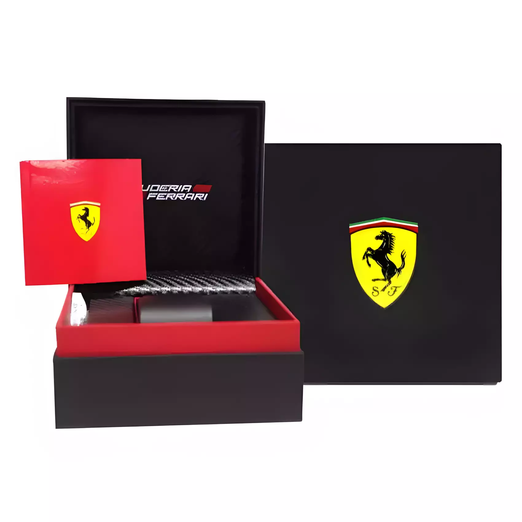 Scuderia Ferrari Pilota - Jam Tangan Quartz Analog Pria - Black Case - Black Leather Strap - 0830460