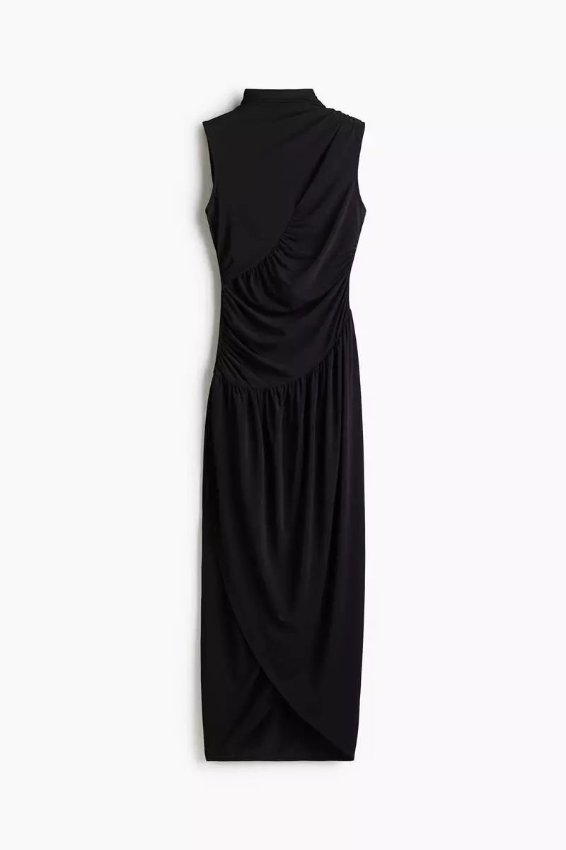 Draped turtleneck dress
