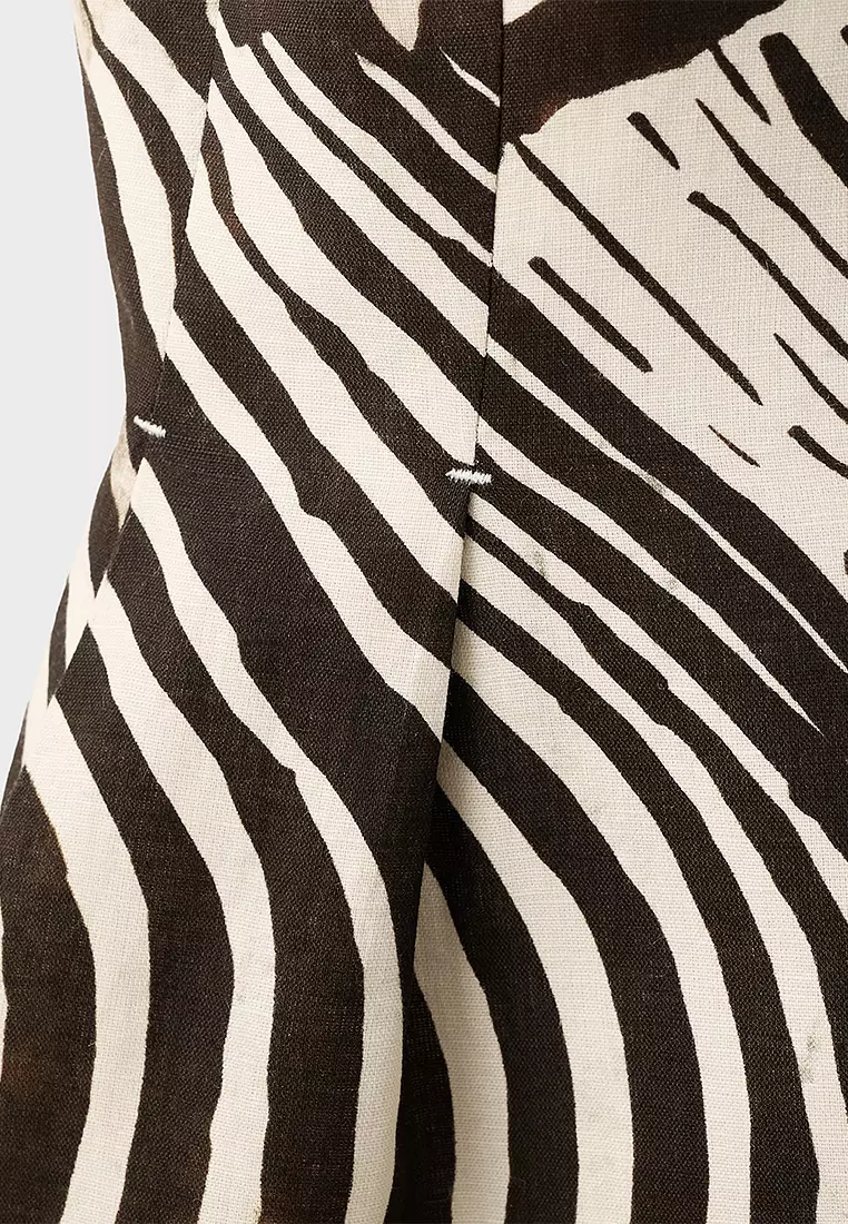 Zebra-Print Linen Waistcoat