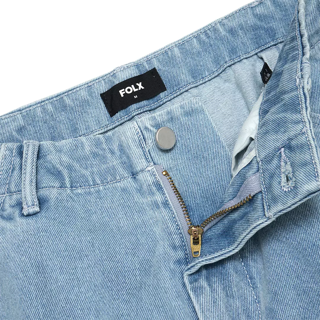 Washed Carpenter Denim Jeans Light Blue
