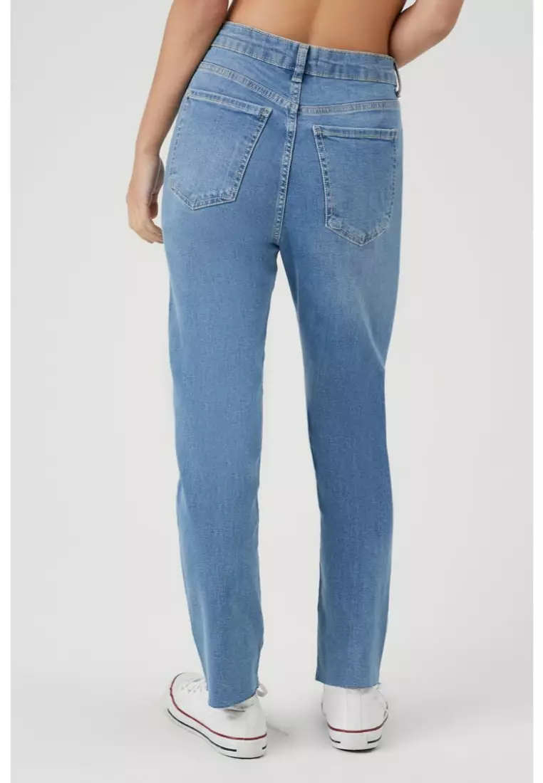 Forever 21 mom high waisted stretch top