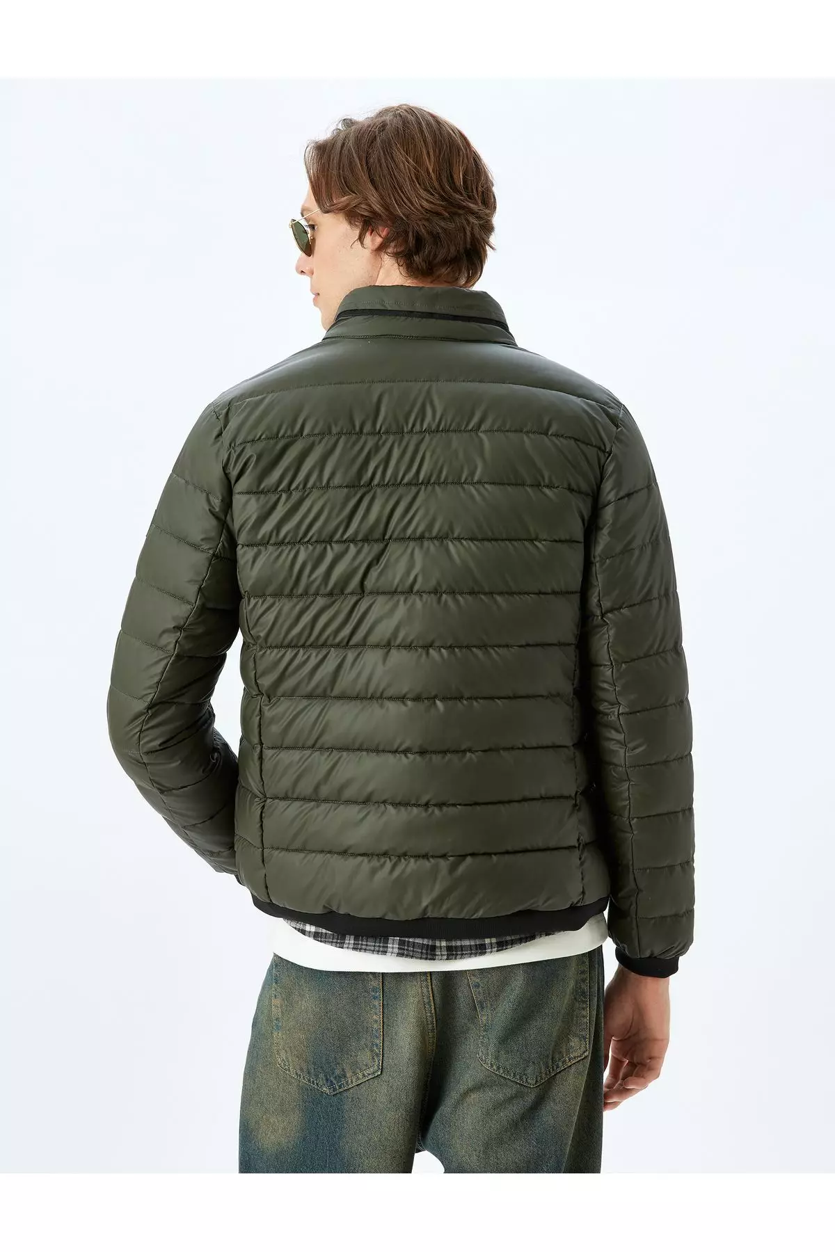 Latex Fabric Slim Fit Puffer Jacket