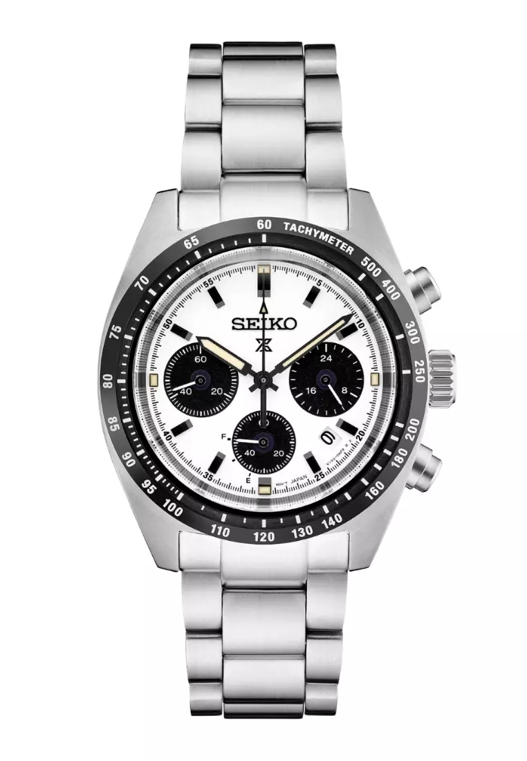 Seiko Prospex Speedtimer 1969 Re-Creation White Dial Stainless Steel Band Chronograph Solar Watch SSC813P1