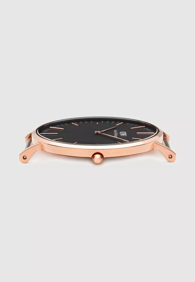 Classic Reading 40mm Watch - Black dial 真皮  Leather starp - Rose gold/Black - 男士手錶 男錶 - DW Watch 丹尼爾惠靈頓 for men - Authentic