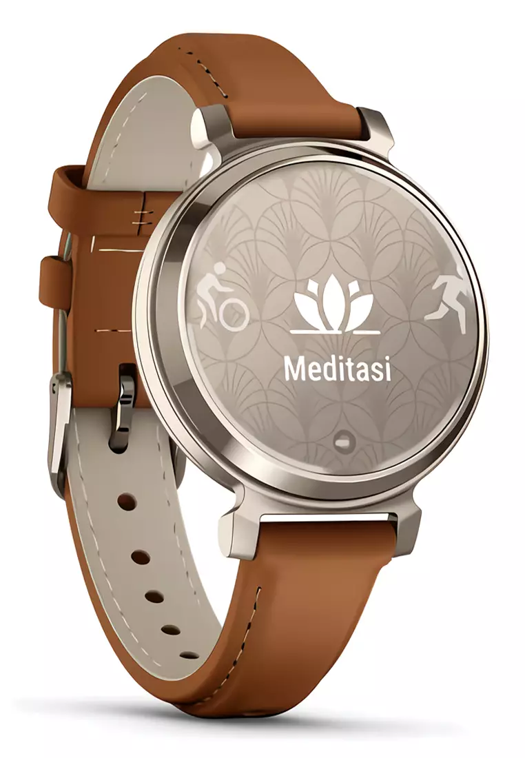 Garmin Lily 2 Classic - Jam Tangan Pintar Wanita - Smart Watch - Cream Gold with Tan Leather - 010-02839-60